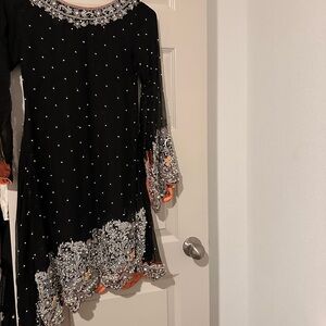 Embroidered Pakistani Indian outfit Black Dress